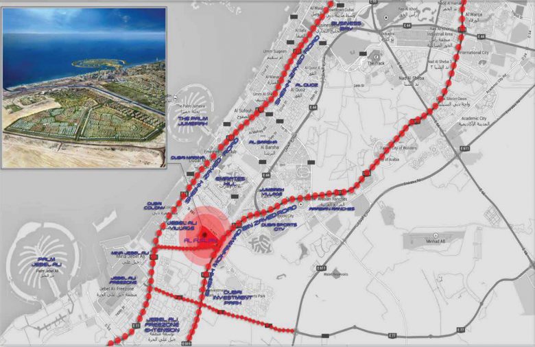 Al Furjan Villas at the Estate Residence By Mag Property Development Location Map
