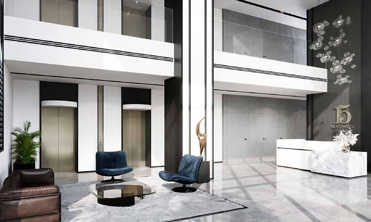 Elegantly Appointed Lobbies And Elevator Banks