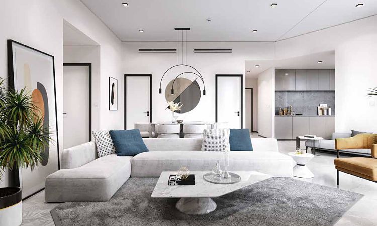 Spacious Living Room with High-End Exterior Designs