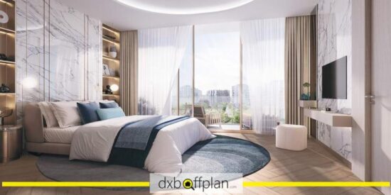 Beach Walk Residence bedroom with sea views.