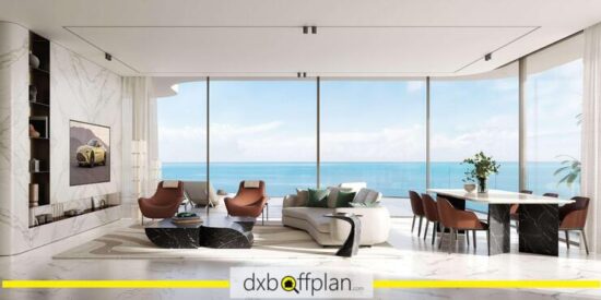 The Astera Living Room: Elegant living room with contemporary furnishings, large windows for natural light, and a comfortable seating area.