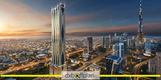 BAYZ 102 - Surrounding Business Bay Area: Aerial view of Business Bay, highlighting BAYZ 102 amidst a vibrant urban landscape filled with businesses and amenities.