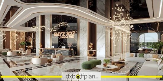 BAYZ 102 - Lobby Interior: The elegant lobby of BAYZ 102, featuring contemporary decor, comfortable seating, and a welcoming reception area.
