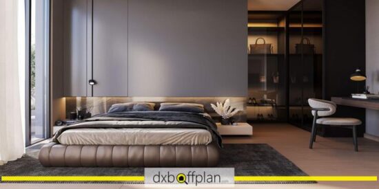 Jardin Astral: Elegant bedroom interior with modern furnishings and decor