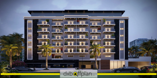 Moonsa Residences, showcasing a modern multi-story residential building