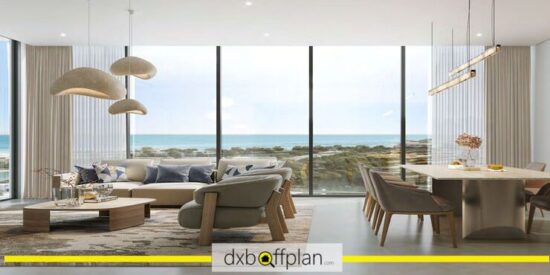 Coraline Beach Residences - Spacious living room with ocean views.