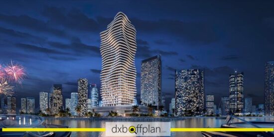 Elie Saab Apartments - Exterior View: Sleek glass facade of Elie Saab Apartments under a clear blue sky.