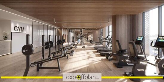 Reem Eleven Apartments - Fitness Center: Well-equipped gym with exercise machines and pool views.