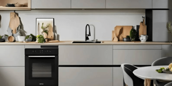 AG Ark Tower stylish kitchen with high-end appliances and finishes.