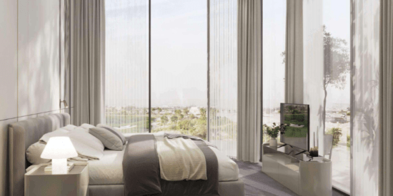 Interstellar Tower: Modern 2 and 3-bedroom suites with stunning views.