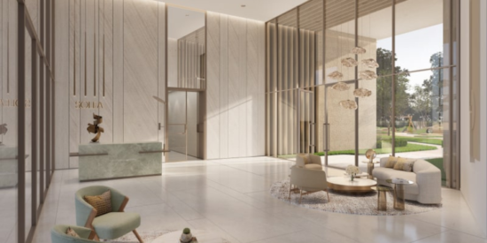 الهندسة المعمارية المعاصرة لمبنى سوليا ريزيدنس مع النوافذ الممتدة من الأرض حتى السقف