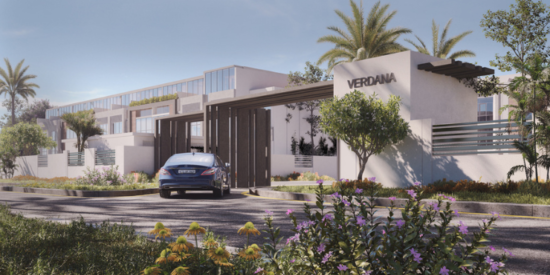 Luxury townhouse exterior at Verdana in Dubai Investment Park