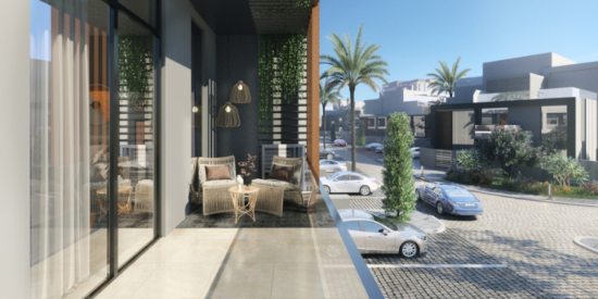Luxury townhouse exterior at Verdana in Dubai Investment Park