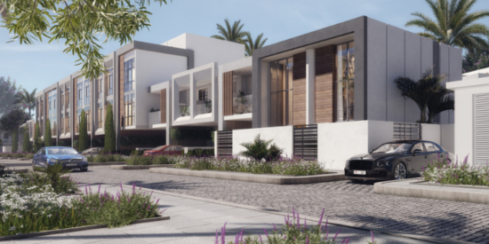 Luxury townhouse exterior at Verdana in Dubai Investment Park