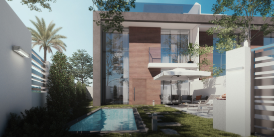 Luxury townhouse exterior at Verdana in Dubai Investment Park