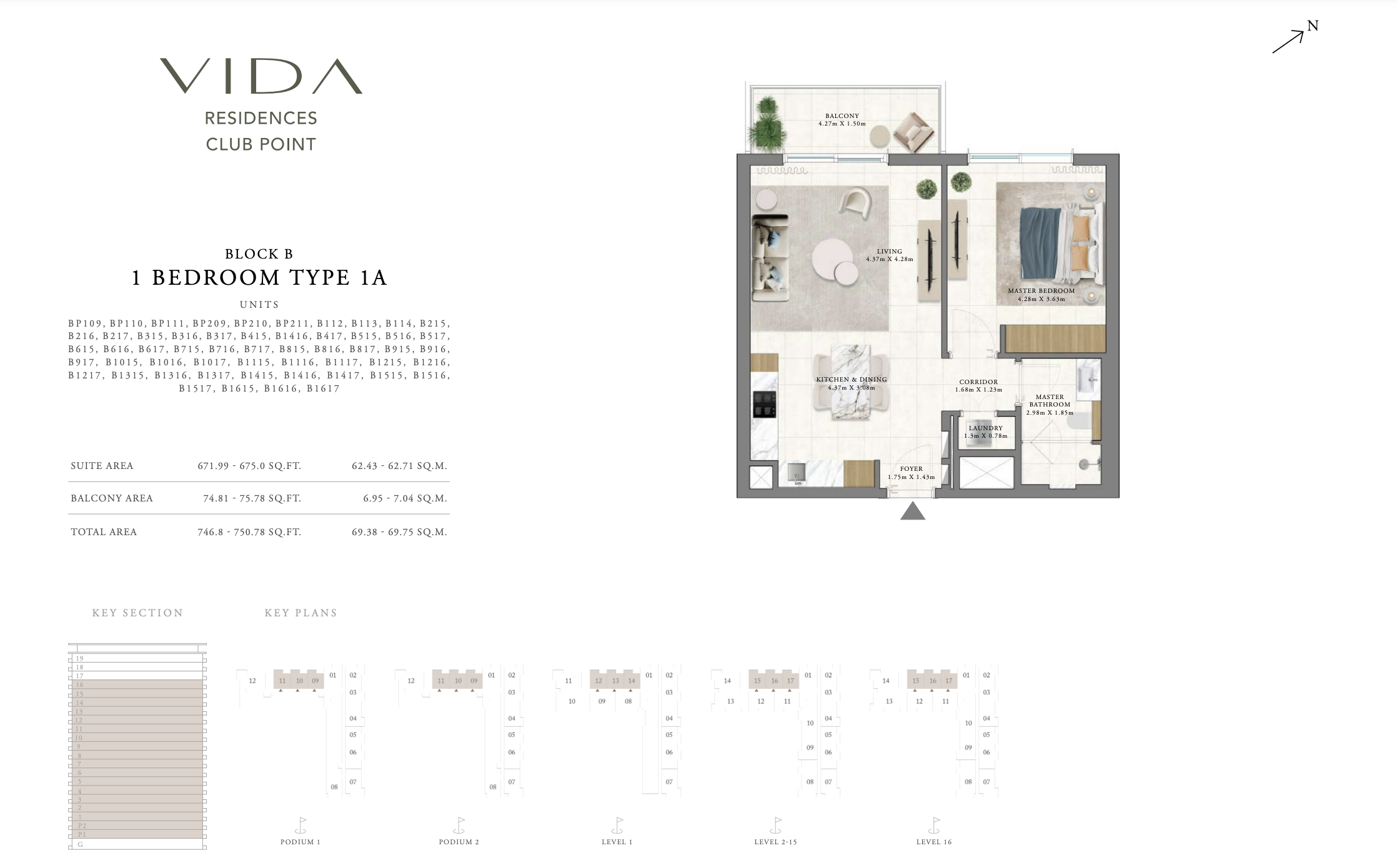 Type 1 A - Block B - 1BR