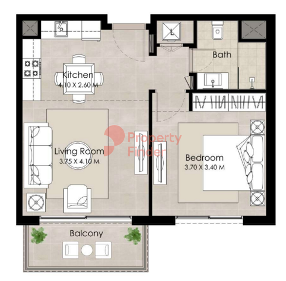 1 Bedroom Apartment