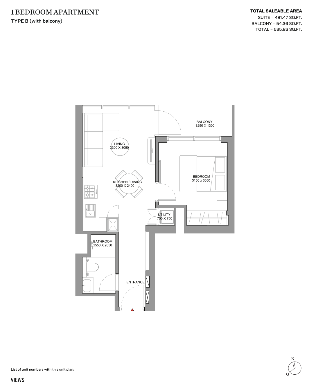 Type B (With Balcony)