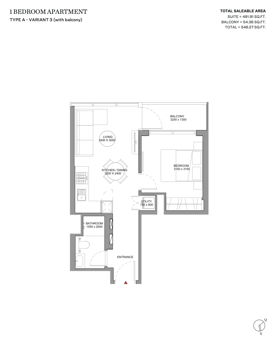Type A - Variant 3 (With Balcony)