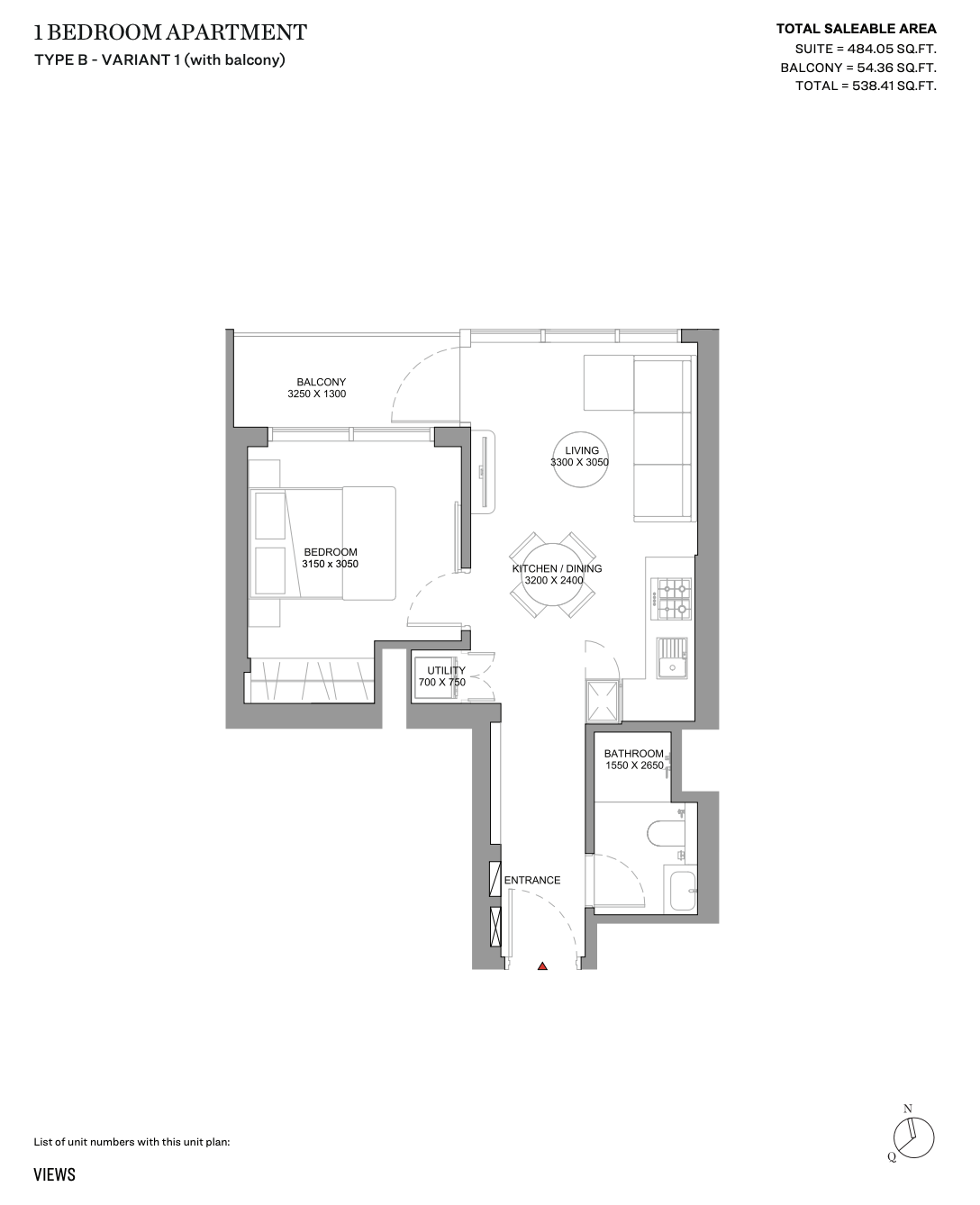 Type B - Variant 1 (With Balcony)