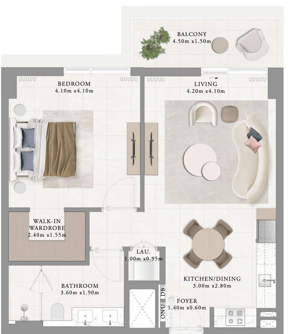 Type 6-Building 2 1 bed