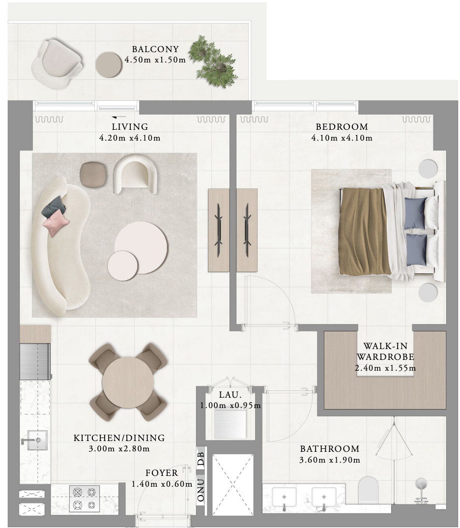 Type 2-Building 2  1 bed
