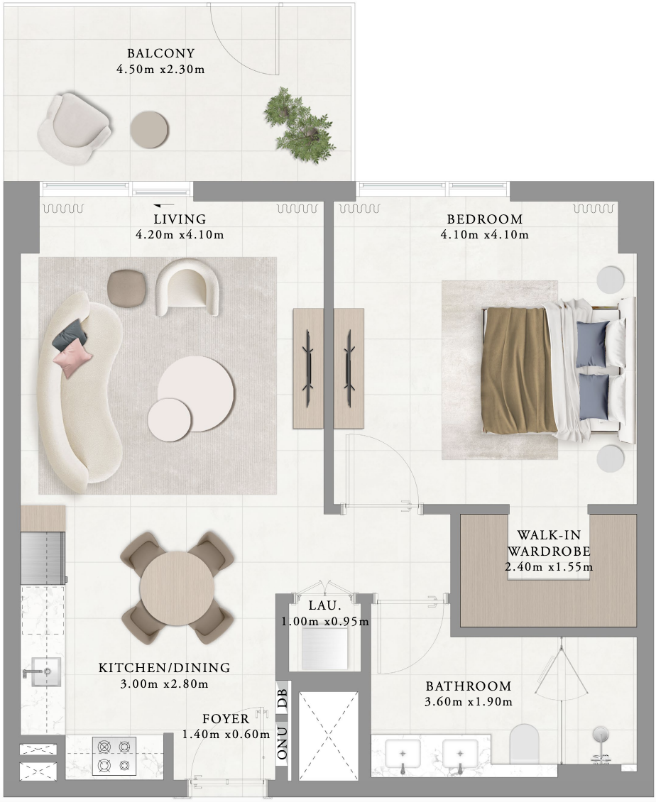 Type1-Building 2 1 bed