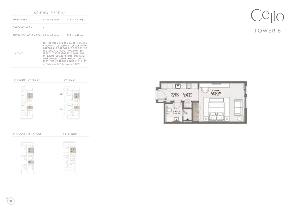 Tower B1 _ Type A-1 Studio