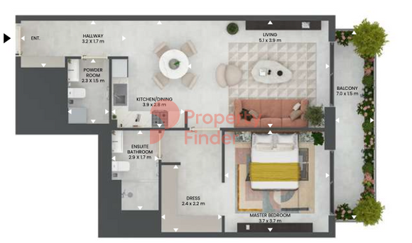 1 Bedroom Apartment