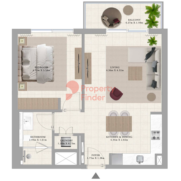 Type 1B Building A-1 Bedroom Apartment
