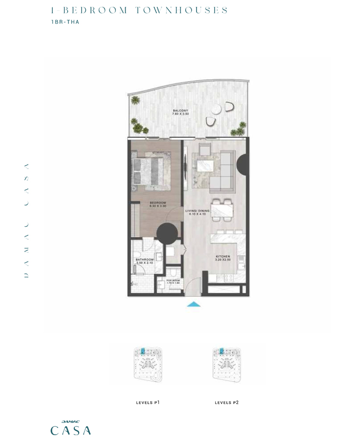 1 Bedroom Townhouse