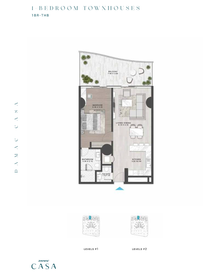 1 Bedroom Townhouse