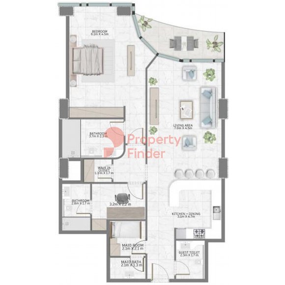 1 Bedroom Apartment