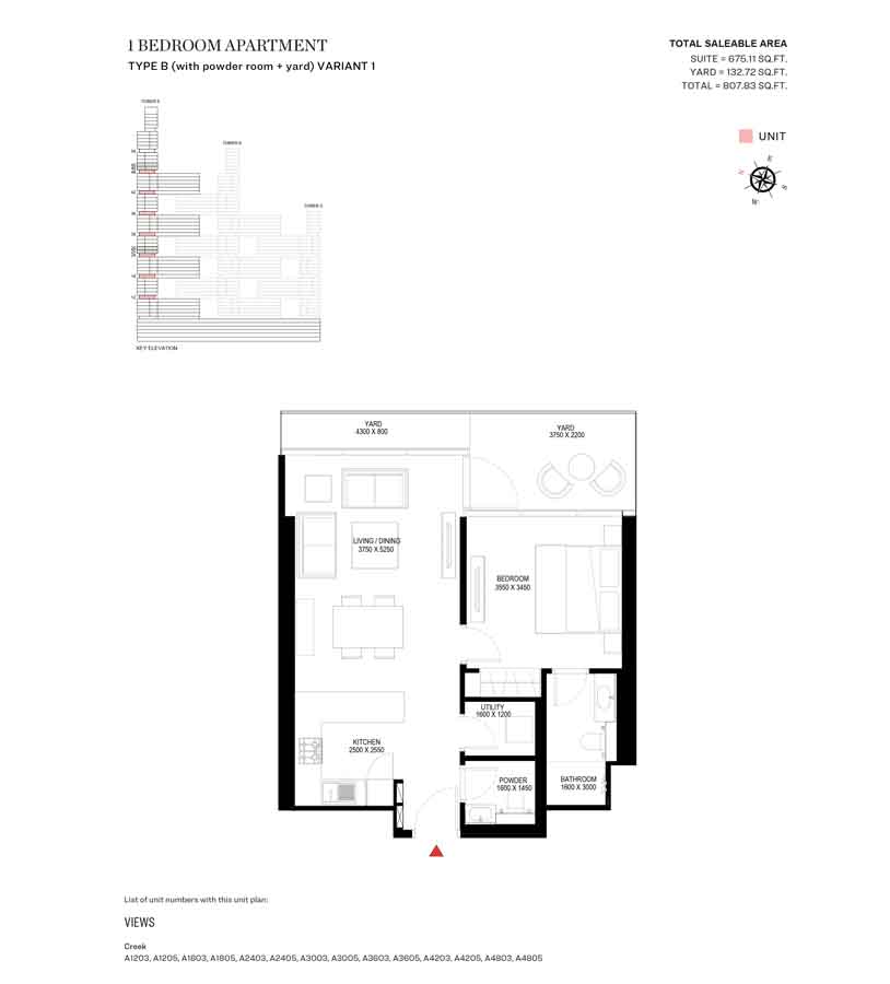Type B Variant 1-Tower A-1BED
