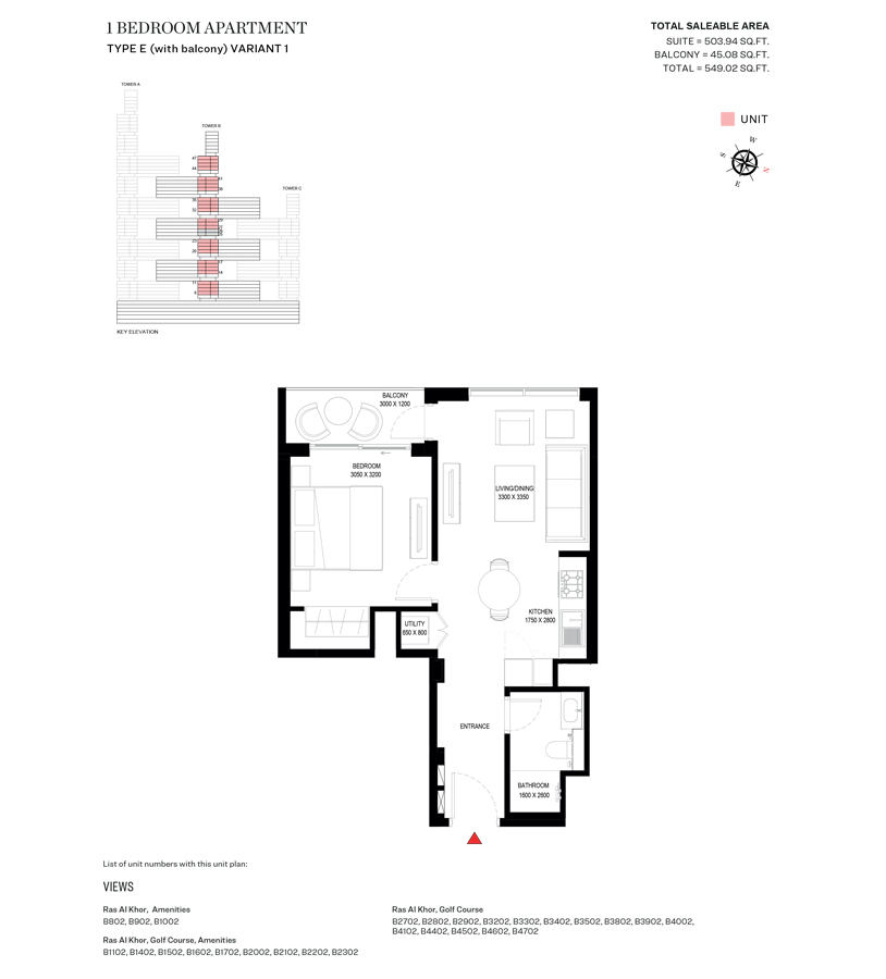 Type E Variant 1-Tower B-1BED