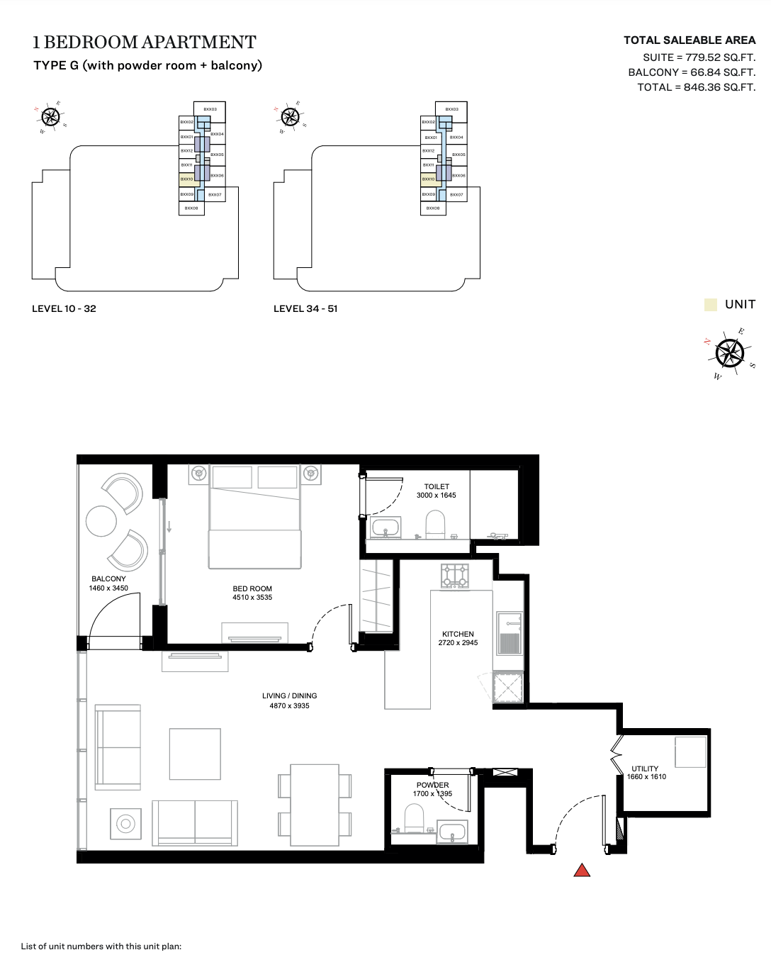 Type G (With Powder Room + Balcony) - Tower B - 1BR